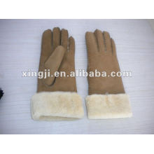 natural color customized design Real lamb fur glove for wome